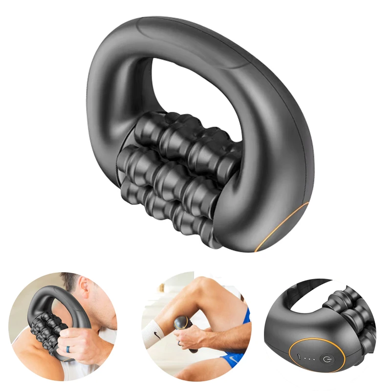 

Массажный роликовый пистолет, перкуссионный массажер для глубоких тканей, электрический перезаряжаемый инструмент для ремонта мышц, облегчение боли для шеи, плеч, талии