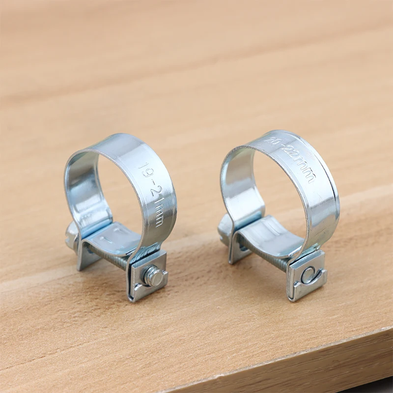 Heavy Duty Hose Clips 10Pcs Stainless Steel Adjustable Fuel Line Clamp For Petrol Pipe Home Auto Workshop Use