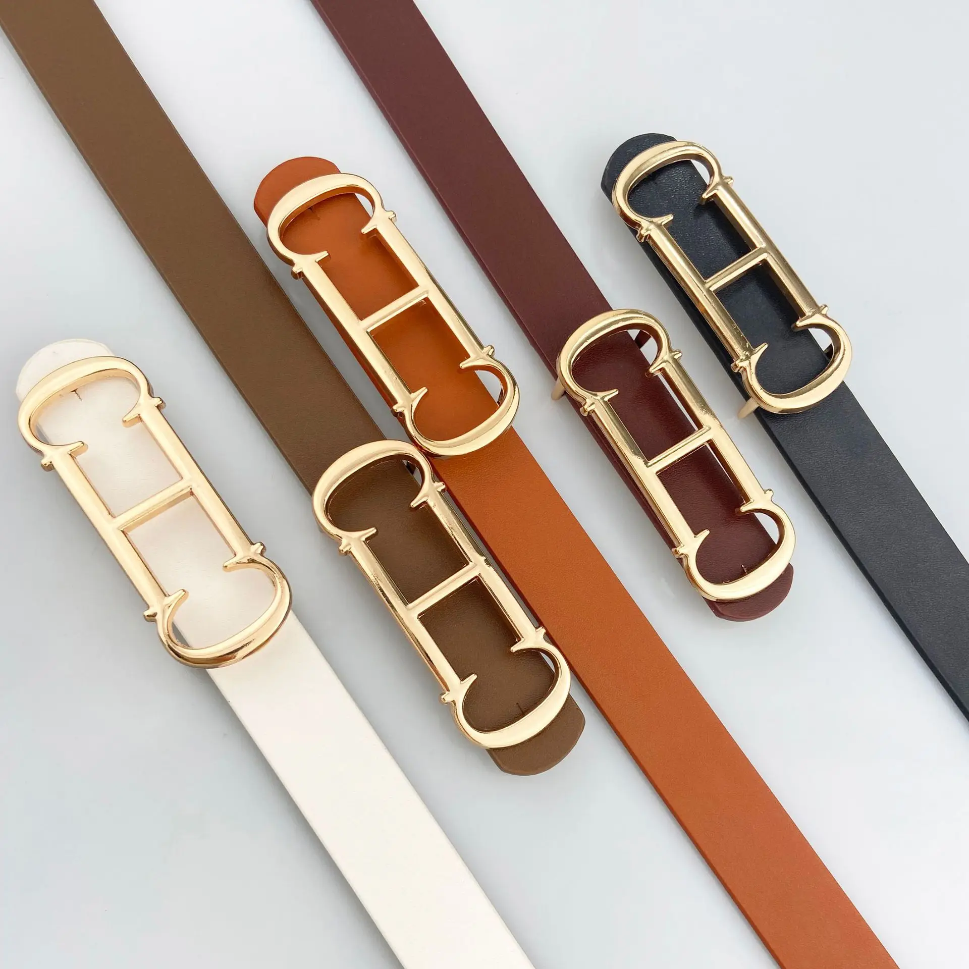 Women Eco-friendly PU Leather Belt Minimalist Luxury Versatile for Jeans Dresses Daily Wear
