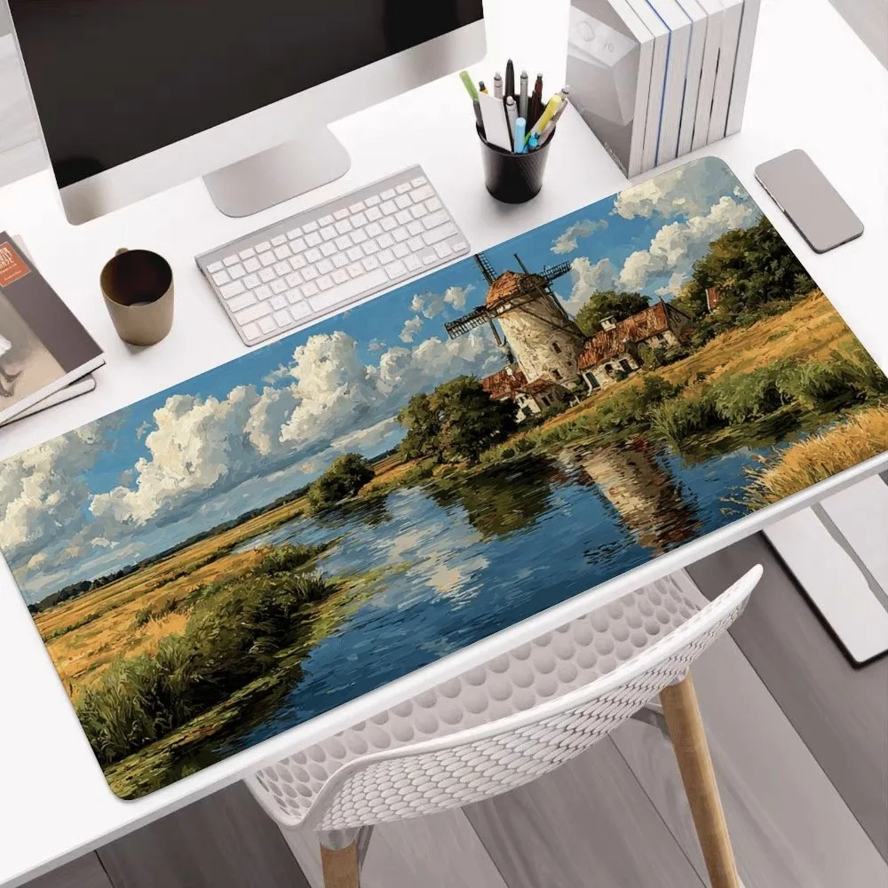 Dutch windmill Dutch landscape tablecloth compatible with PC, laptop, keyboard - Ergonomic comfort for long-term use