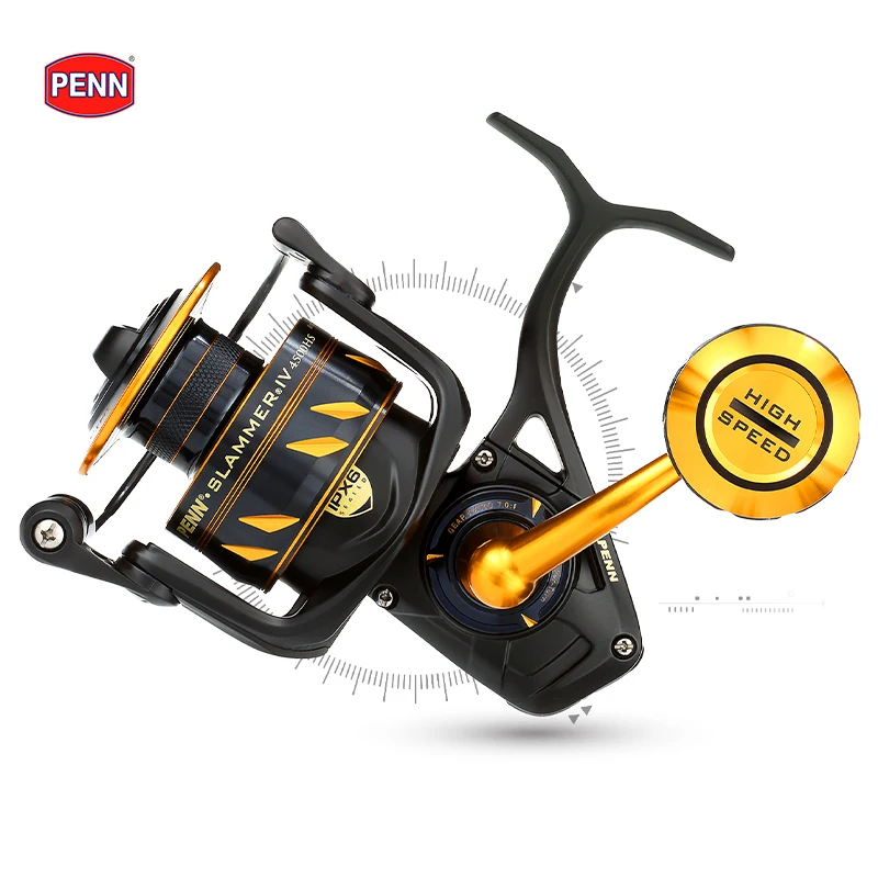 PENN SLAMMER IV 4500-10500 Spinning Fishing Reel 8+1BB Full Metal Body Sealed Waterproofing Saltwater Reel SLAMMER 4