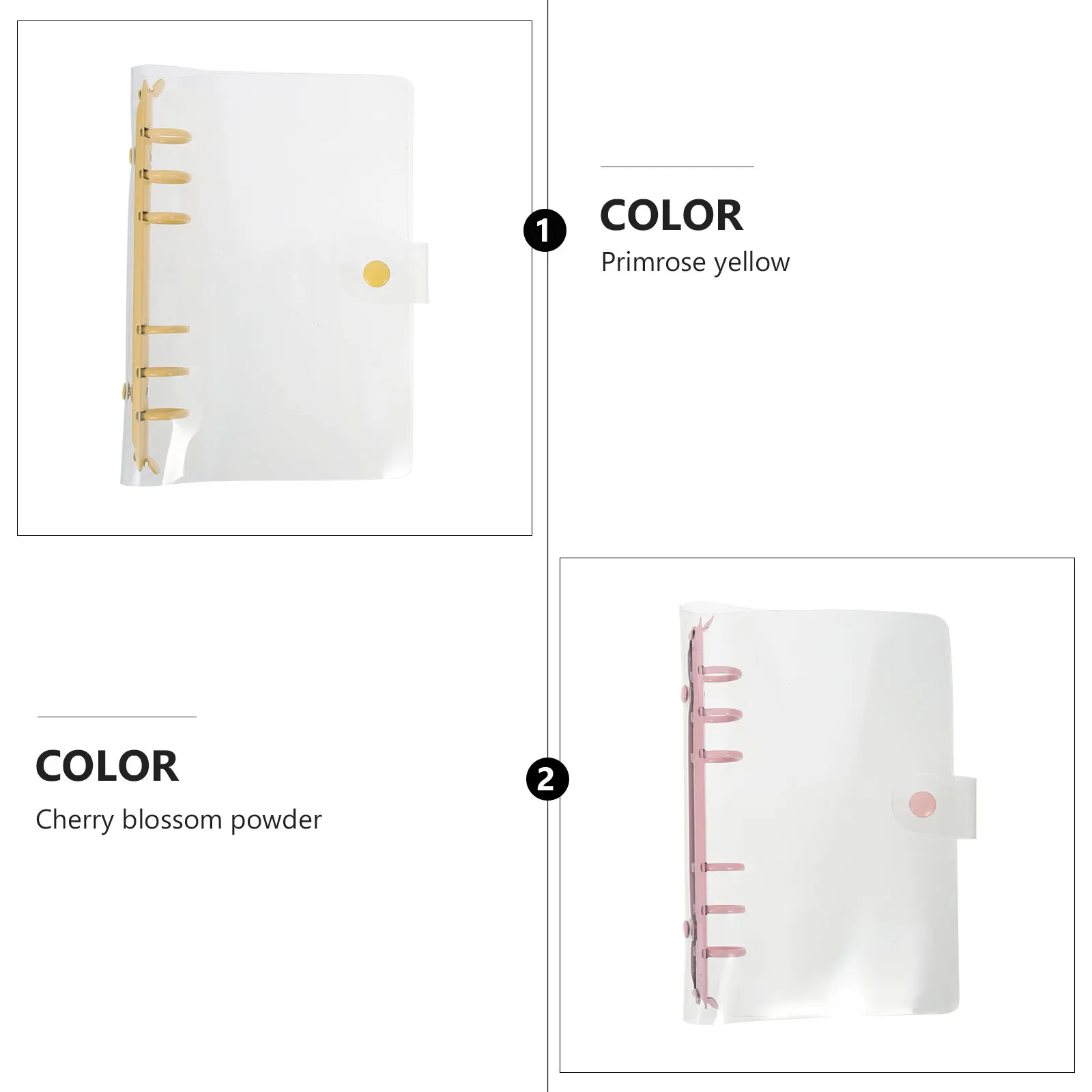 

2pcs Leaf Binder Notebook Cute Pvc Cover 6-Ring Flexible Scrapbook Shell Office Supply Journal Binder Notepad Protector Planner