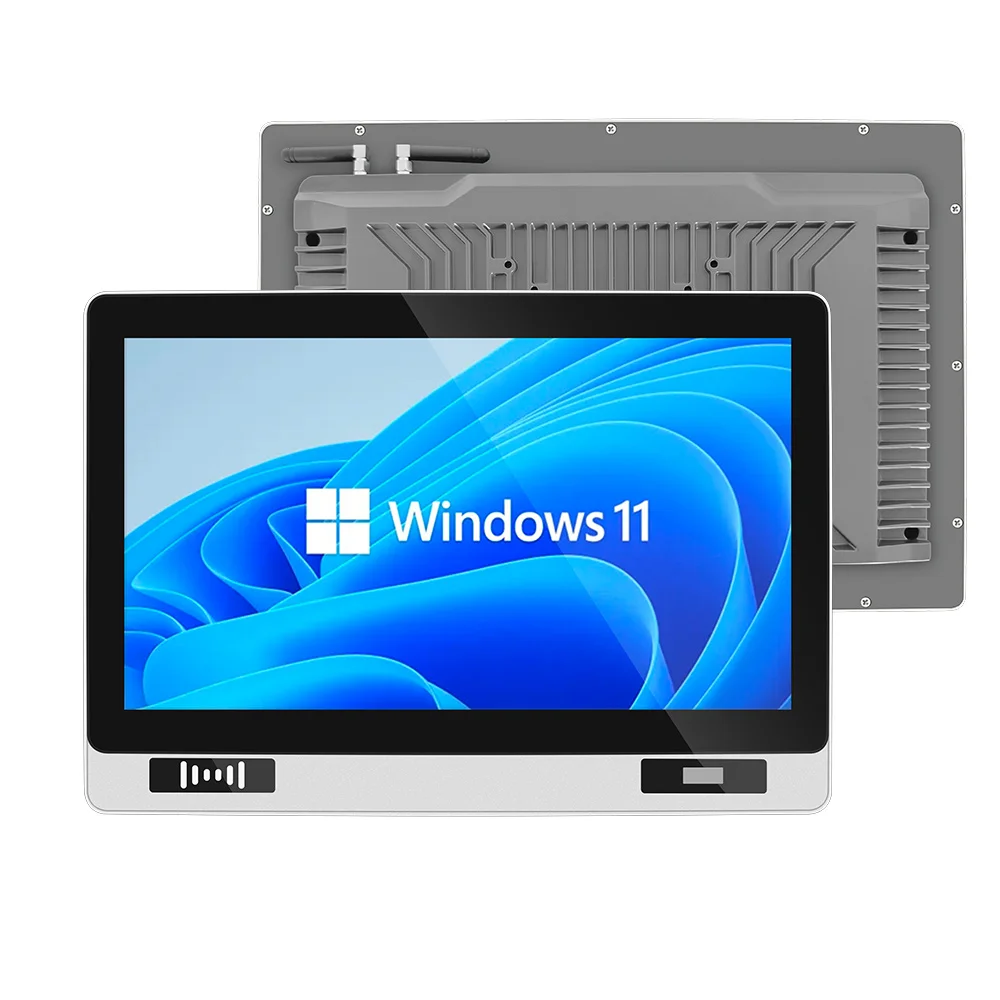 ZXY OEM 15.6 & 21.5 بوصة J4125 I5 I7 Win Linux Fanless شاشة تعمل باللمس الصناعية الكل في واحد لوحة الكمبيوتر RFID NFC QR لنا الصناعية