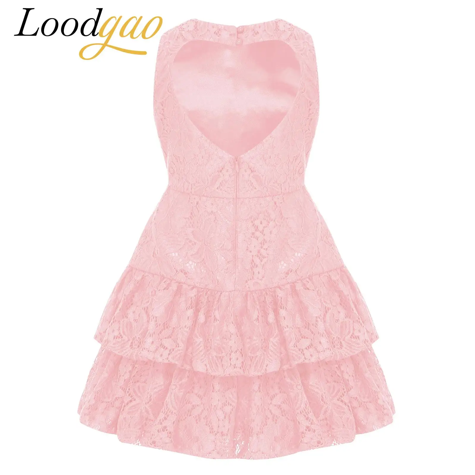 

Kids Modern Dance Costume Girls Lyrical Dancewear Ballroom Dancing Clothes Elegant Floral Lace Party Gown Sleeveless Dress