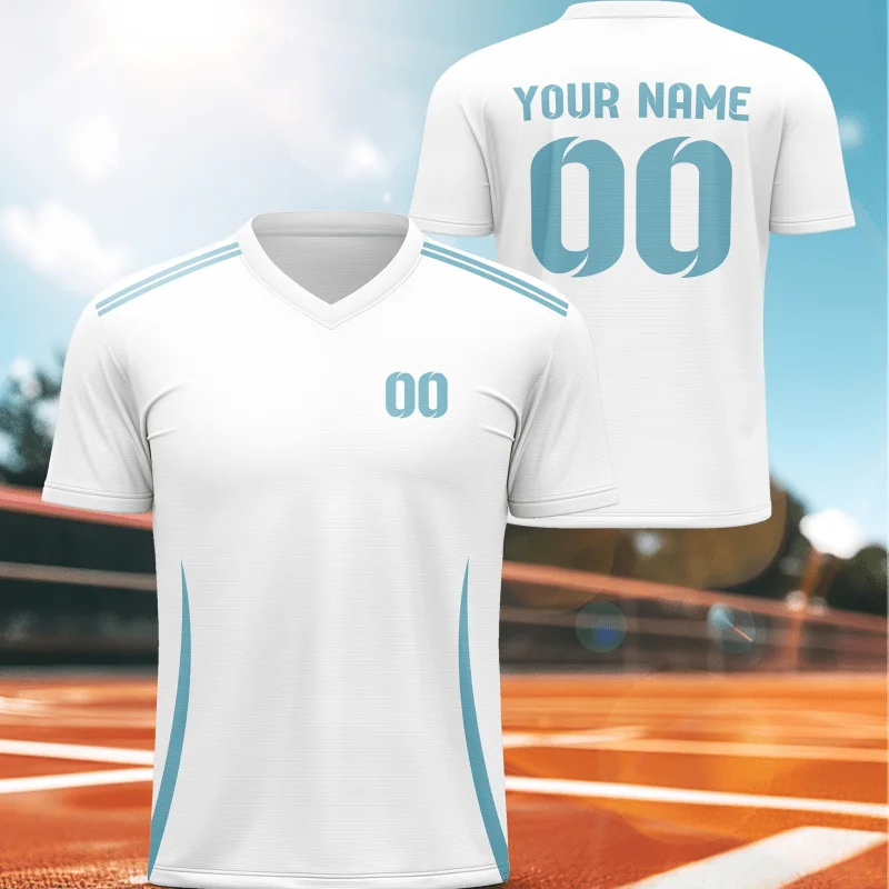 ملابس رياضية مخصصة لكرة القدم تي شيرت برقبة على شكل V للبالغين والمراهقين قمصان تدريب الفريق المخصصة ومجموعات النادي المطابقة للعائلة