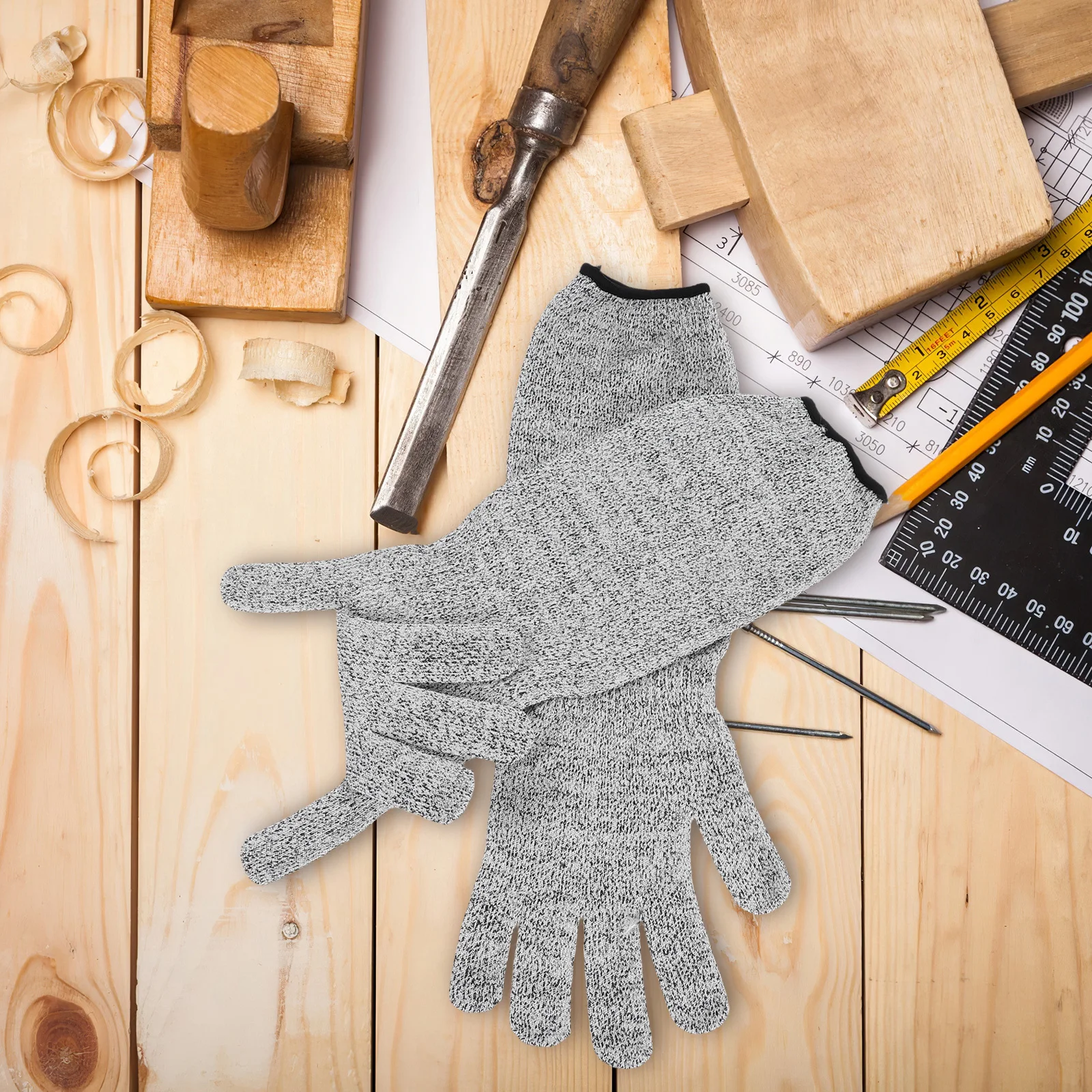 قفازات مقاومة للقطع المستوى 5 بأكمام طويلة قابلة للتنفس لحماية الذراع قفازات عمل آمنة لمطبخ البناء الصناعي