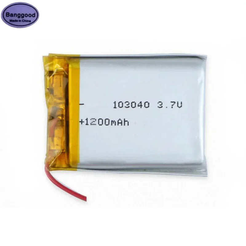 3.7V 1200mAh 103040 Lipo Polymer Lithium Rechargeable Li-ion Battery Cells For MP3 MP4 GPS PSP mobile video game PAD E-book