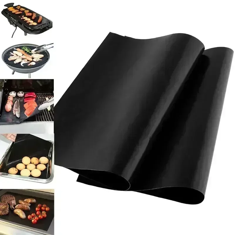 33x40cm Reusable Non-stick BBQ Grill Mat 0.08mm Thick PTFE Barbecue Baking Liners  Cook Pad Microwave Oven Tool  DropShip