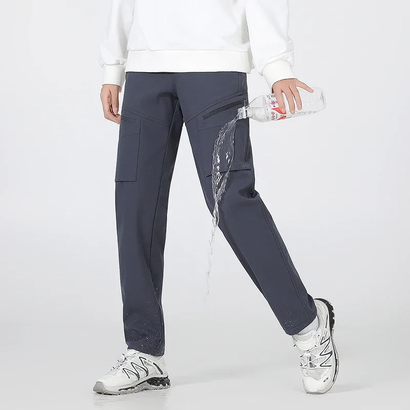 LNGXO, pantalones de senderismo de lana de invierno para hombres y mujeres, pantalones de trabajo térmicos impermeables a prueba de viento, pantalones de senderismo, escalada y montañismo