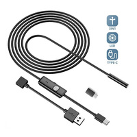 Mini Endoscope Camera Snake Sewer Industrial Piping Borescope Car Inspection Endoscopy Waterproof For Usb Pc Android Type C