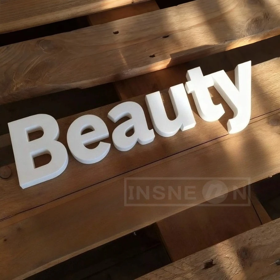 15CM White PVC Alphabet Letters - DIY Personalised Name/Slogan/Logo Art Craft, Freestanding Decor for Wedding, Party & Home