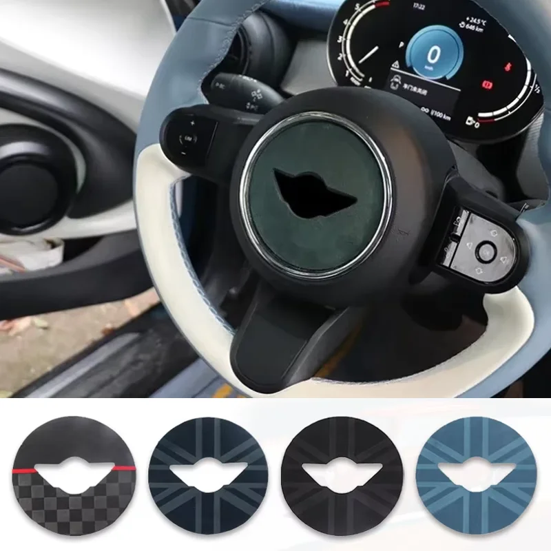 For Mini Cooper R50 R53 F54 F55 F56 F60 R55-R61 U25 J01 J05 F65 F66 Italy Super Suede Car Steering Wheel Sticker Car Accessories