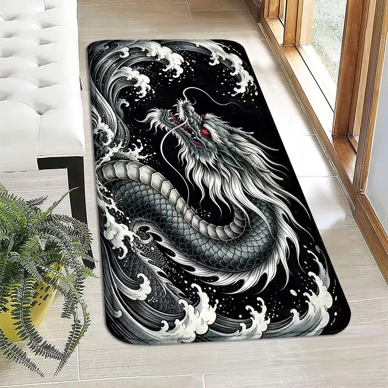 Commercial Kitchen Usa - Chinese Dragon Wave Runner Rug Soft