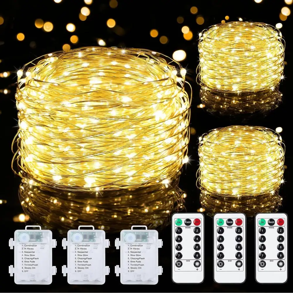 3 Pcs Fairy String Lights Wire Lamps LED Lights Led Garland Lamp Christmas Fairy Light Garden Lighting Christmas String Lights