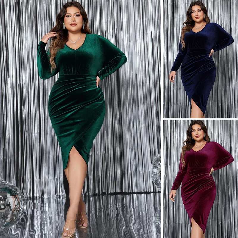 Gown Plus Evening Long Sleeved Tight Fitting Dress, Sexy High Waisted Dress 2025 Party Summer Elegantes Casual Y2k