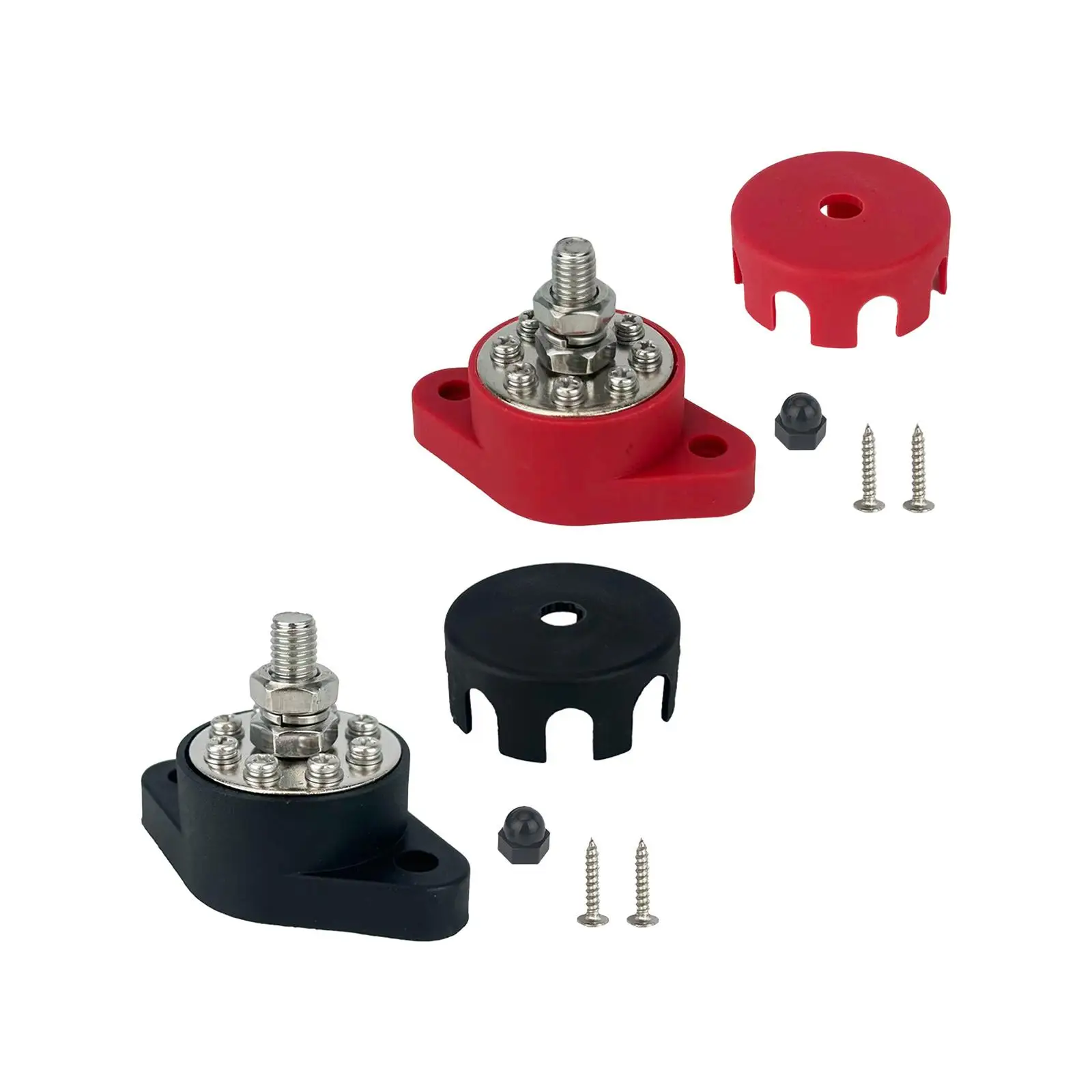 

Bus Bar Stud Power Distribution Block,with Cover and Screws Marine Terminal Block