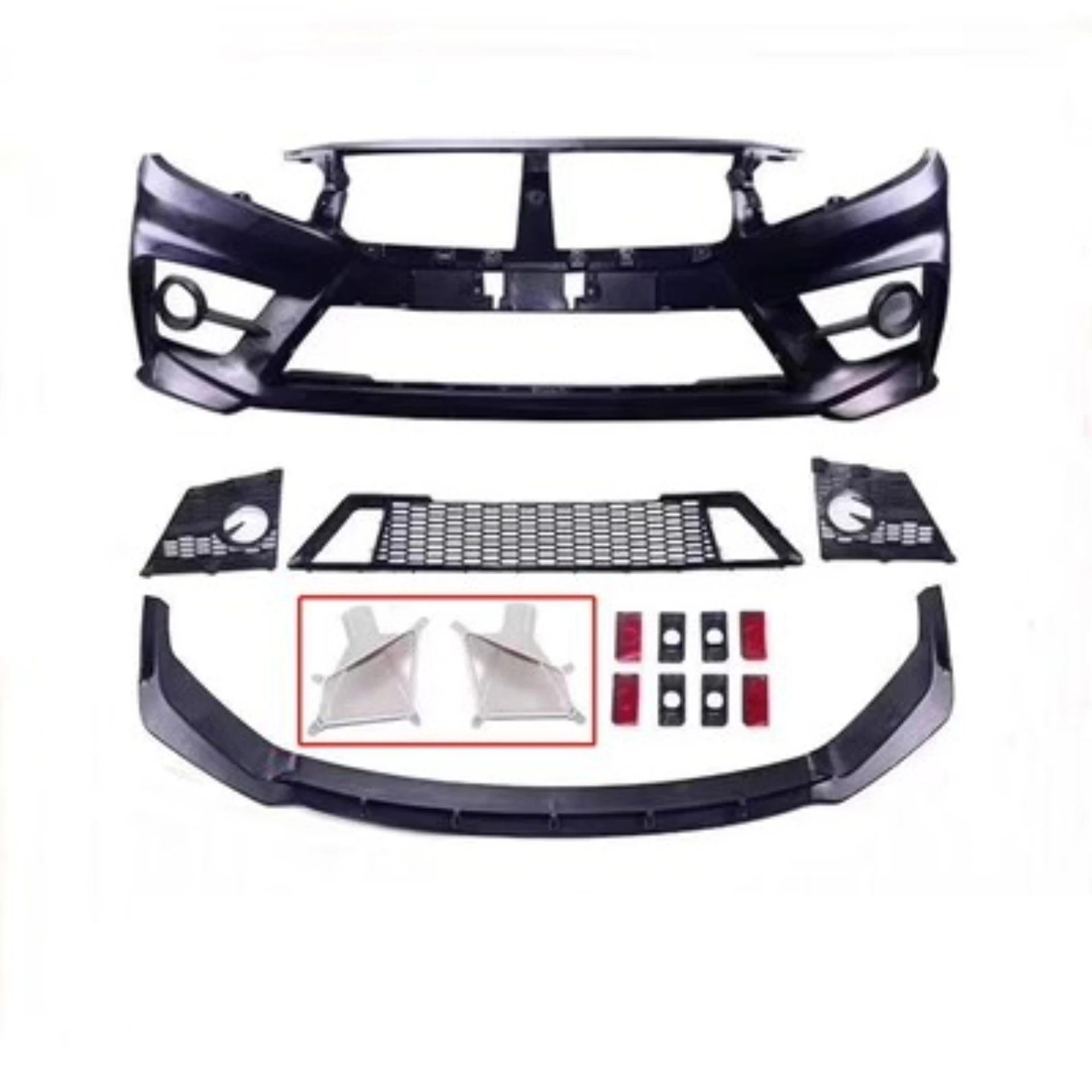 Front Shovel Rear Lip Botton Grille Fog Lamp Frame for Honda Civic Typer FC-450 Reflector Surround Car Accessories