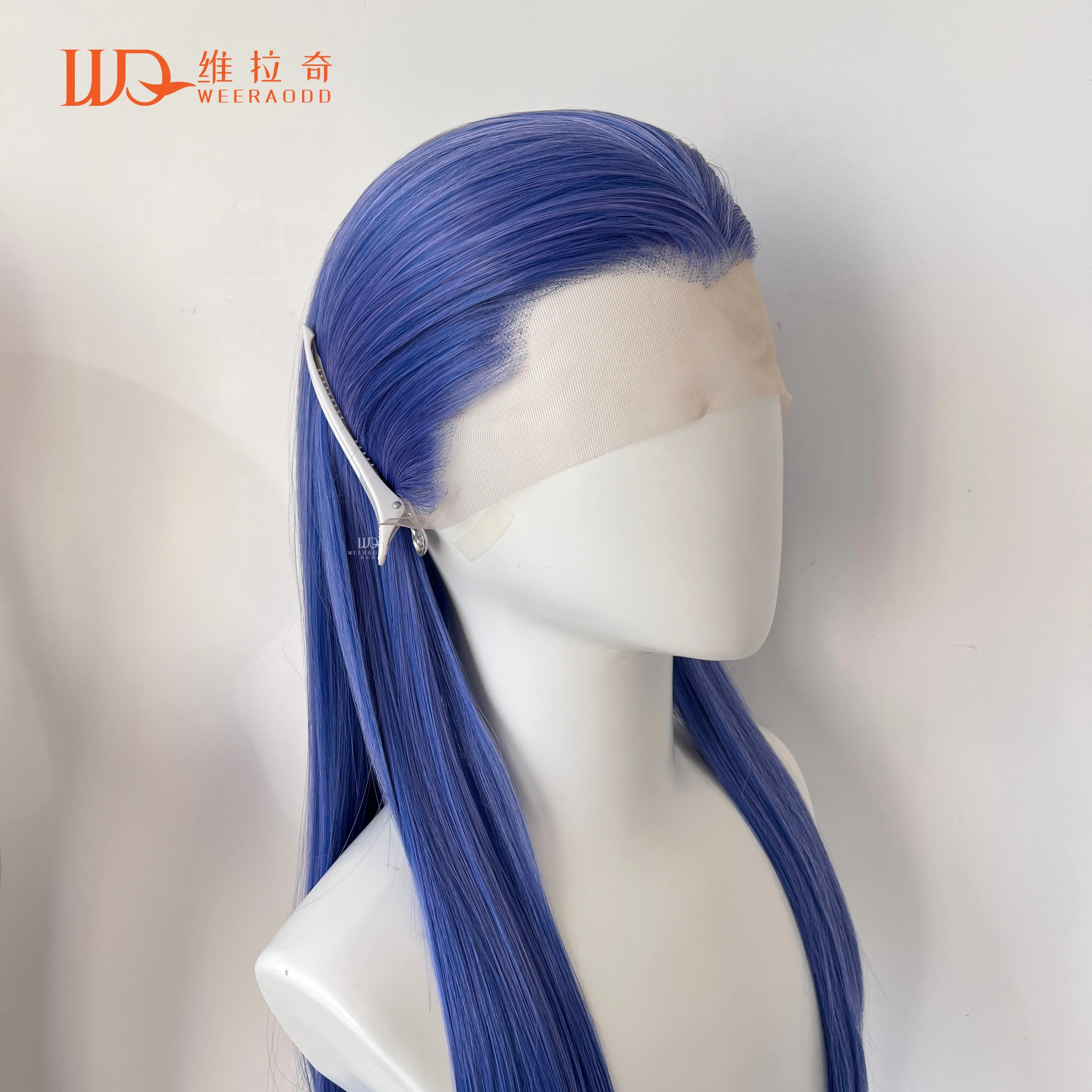 

Парик со смешанными синими вдовами, 26 дюймов, 13x4, парик спереди, завязанный вручную, бесклеевой парик, термостойкие синтетические волосы для косплея