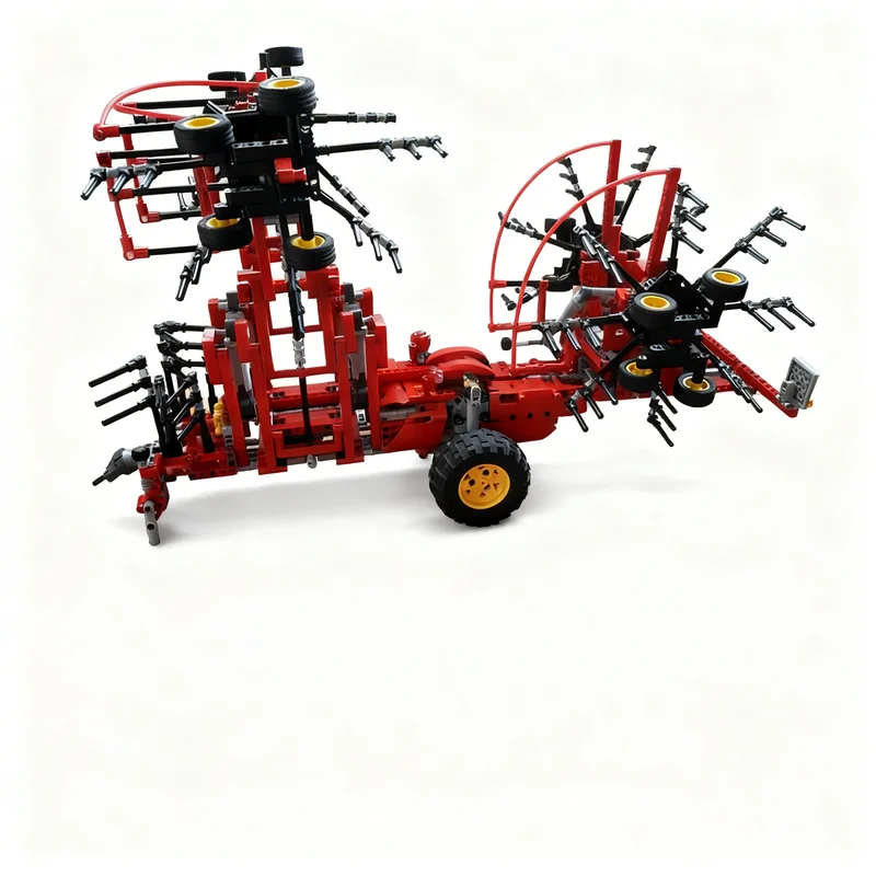 1758 Pezzi MOC Rastrelliera per Fieno 4 Elementi Modello Tecnico Blocchi da Costruzione Architettura Assemblabile Fai-da-Te Regali di Natale Giocattoli Idea Creativa