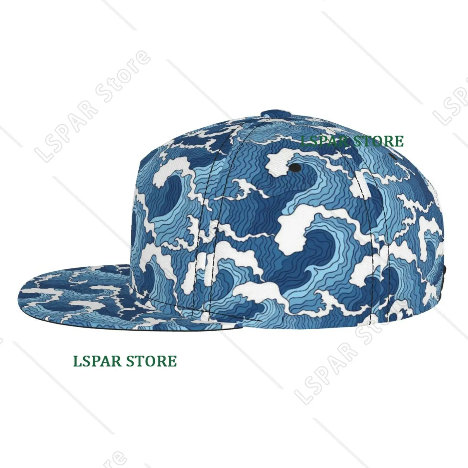 Japanese Anime Wave Flat brimmed Hat Street Skateboarding Hip Hop Hat Outdoor Leisure Sunshade Baseball Hat Universal