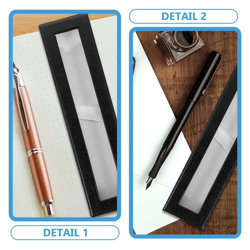 6 Pcs Heaven and Earth Cover Pen Case Single Display Holder Open The Window Cases for Adults Black Packing