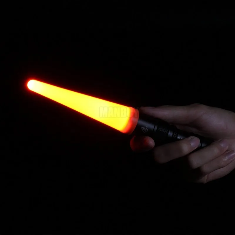 NITECORE NTW25 Led Light Diffuser Traffic Wand Cone Tip Suitable for The Flashlight with Head of 25.4mm Red Security Alert baton