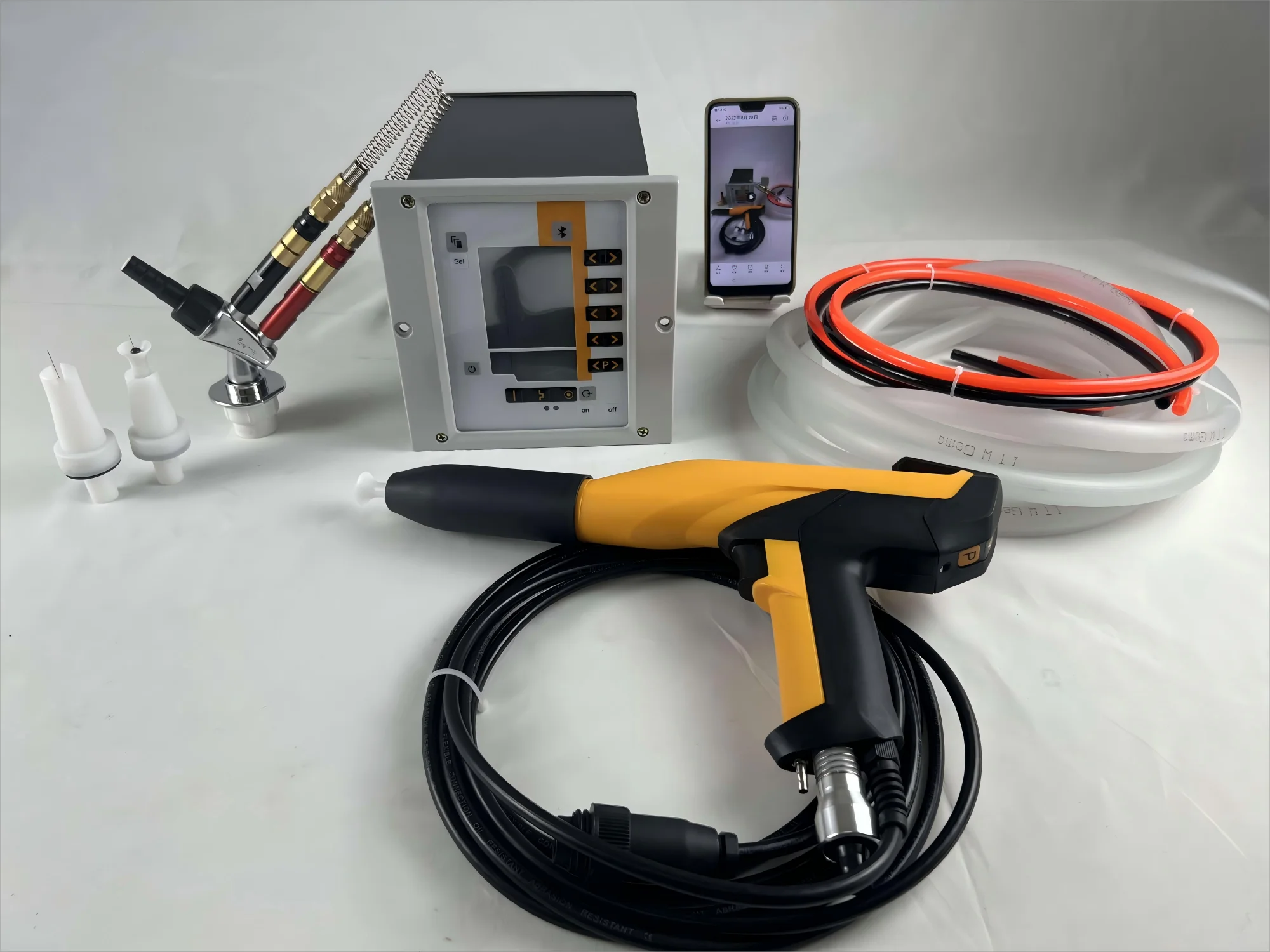 Hot Adjustable Voltage Laboratory Powder Coating Machine Unit With Powder Gun Portable Spray Gun for Automotive Rims