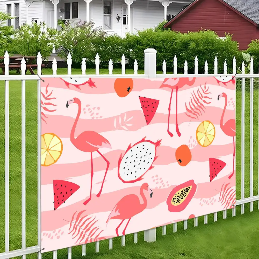 Cabana Stripe Flamingo Flags Aesthetic Wall Tapestry Printed Wall Hanging Living Room Party Outdoor Decor