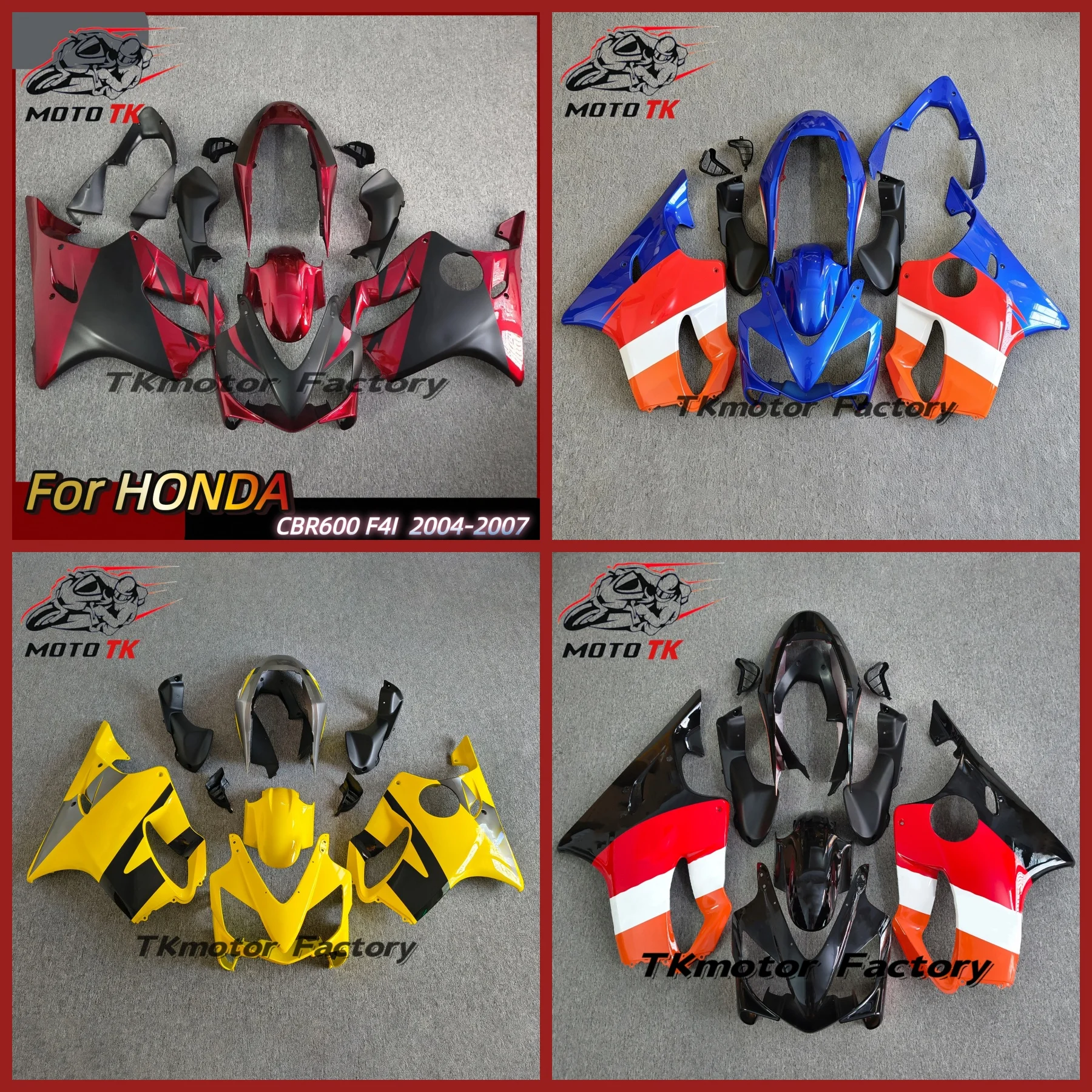 Customize Motorcycle Injection Fairings kit For HONDA CBR600 F4I 2004 2005 2006 2007 cbr600f 04 05 06 07 Black Fairing Body Kits