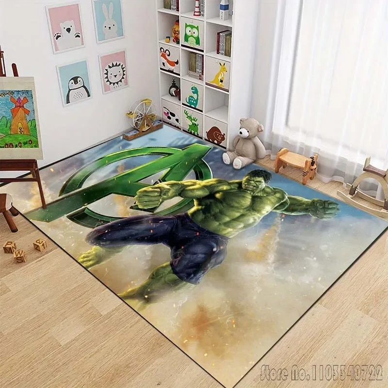 Anime Marvell Hulk Printing Large Size Carpet for Living Room Bedroom Kid's Room Home Decor Area Rug Non-slip Mat Sofa Mat Rug