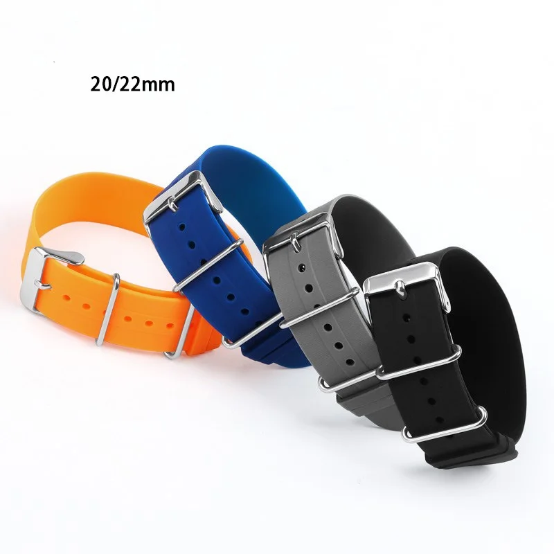 

20mm 22mm High Tensile Silicone Watch Strap for Women Men Universal Waterproof Sport Watch Bracelet Accessories with Tool