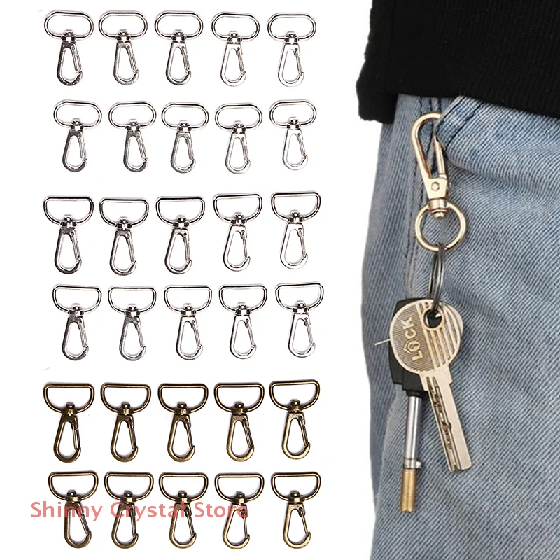 

10pcs Metal Bags Strap Buckles Lobster Clasp Collar Carabiner Snap Hook DIY KeyChain Bag Part Accessories