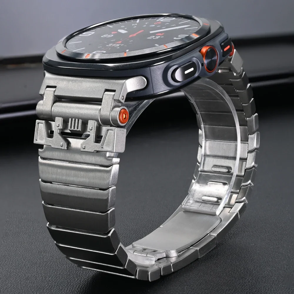 Roestvrijstalen Band Voor Samsung Galaxy Horloge Ultra 47Mm Luxe Mannen Horloge Band Voor Galaxy 47Mm Ultra No Gap Gebogen Eind Armband