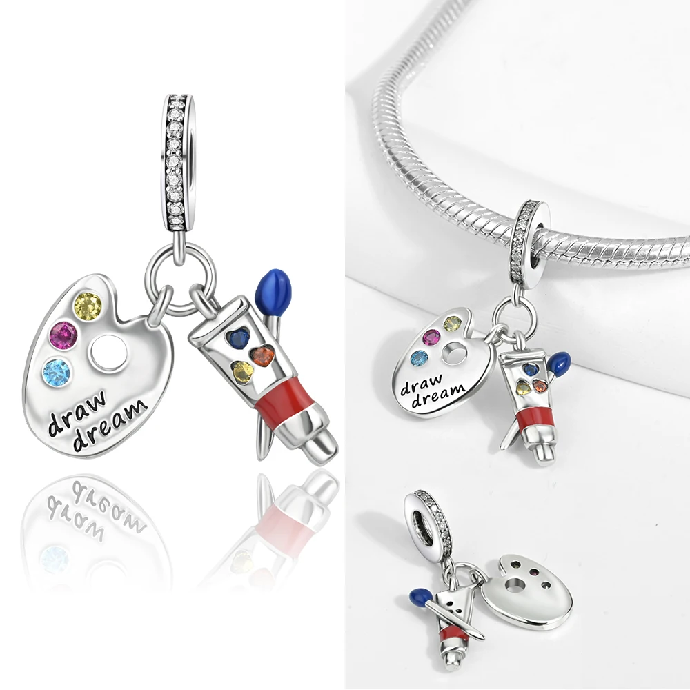 College Style 925 Sterling Silver Graduation Bouquet&Pen&Backpack&Bachelor\'s Hat Charm Fit DIY Bracelet Necklaces Blessing Gift