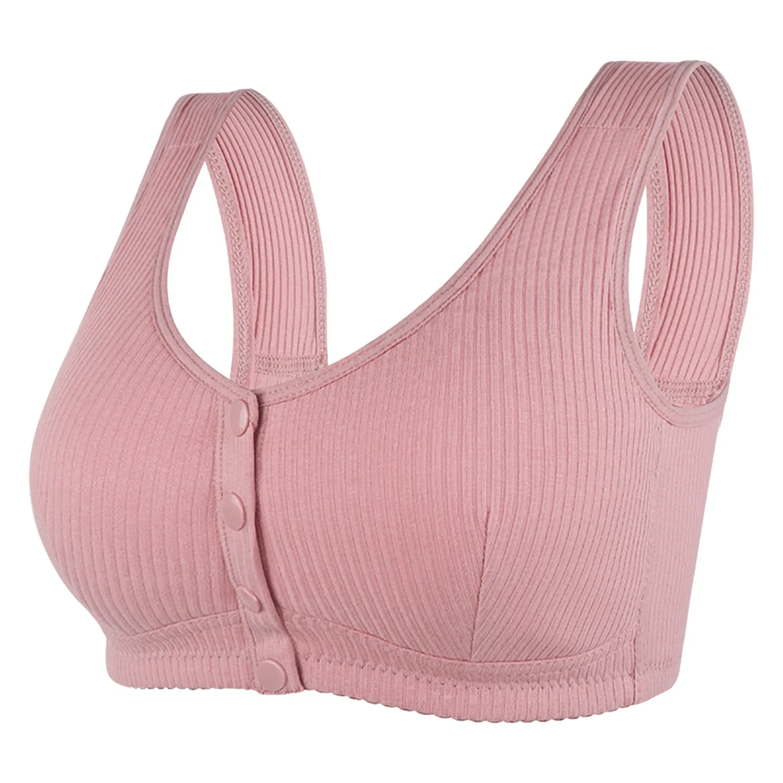 

Women Front Open Buckle Bra Underwear Brassiere Large Size Bra Without Steel Ring Thin Section Vest Type Mom breathable Brassie