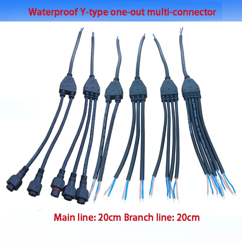 IP67 Waterproof Y Splitter Connector Male Female Plug for Power Cable Network Lighting Outdoor Tee Waterproof Junction Box