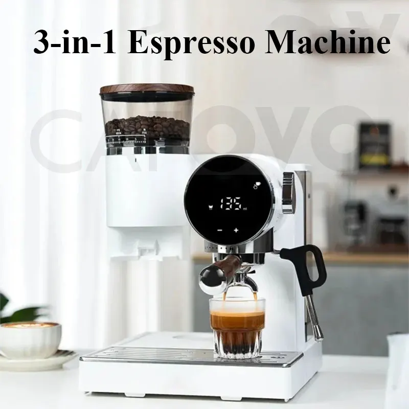 

CAFOVO CG01 15 Bar 58mm Semi-Automatic Espresso Machine with Grinder With 30-Step Grinder Cold Brew Coffee Maker for Home Cafe