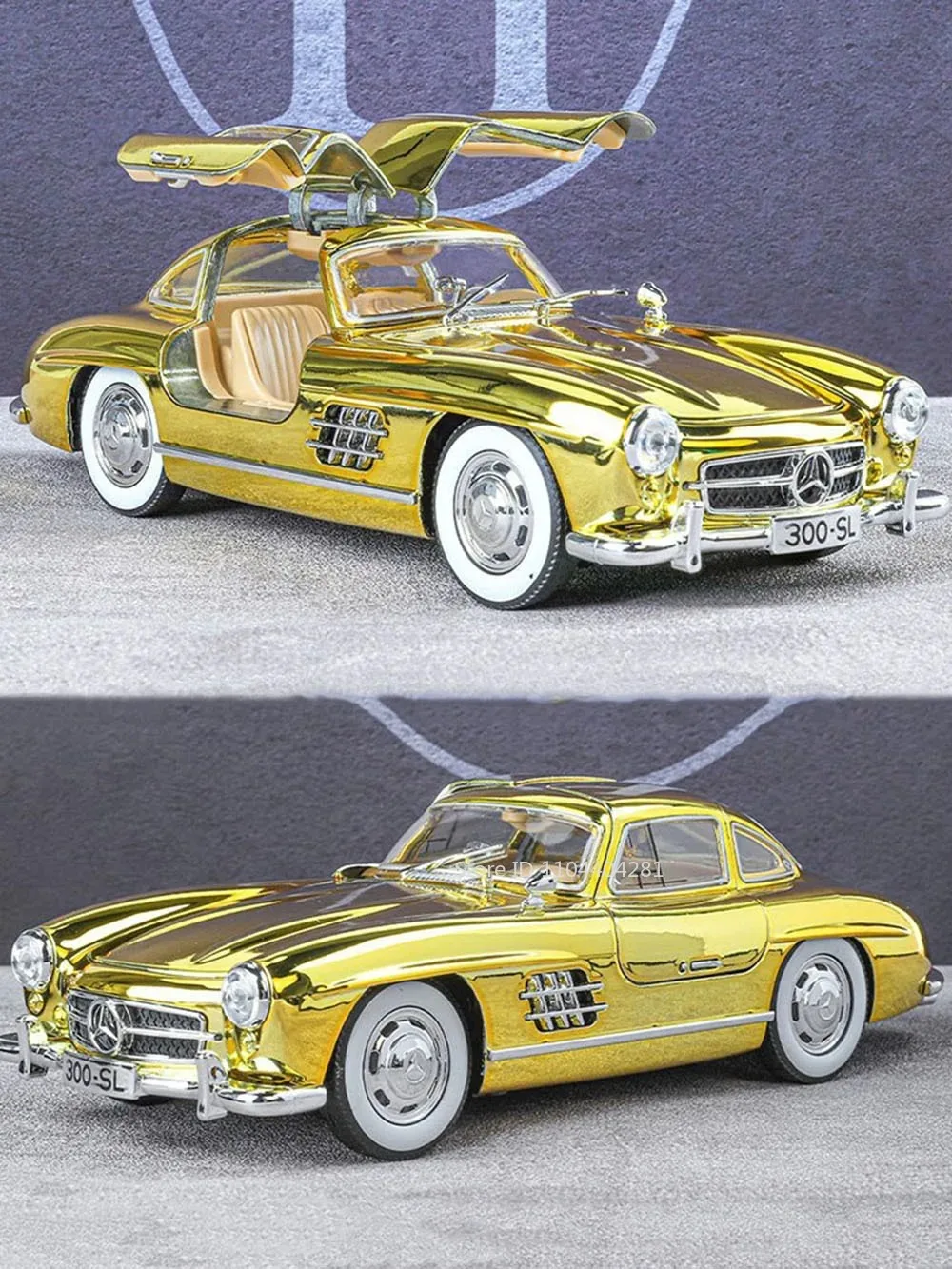 1:24 Phantom 300SL Legierung Diecast Vintage Auto Miniatur Modell Spielzeug Sound Licht Zurückziehen Türen Geöffnet Ornament Kinder Festival Geschenk – Detail 28