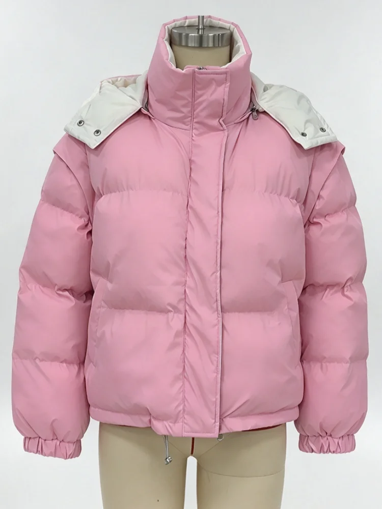Wendbare, abnehmbare Kapuzenärmel, 2-in-1, wattierte Jacke, Oversized, dick, 2026, neuer Wintermantel, warm, schick, für Büro und Alltag, Damenmantel – Detail 1