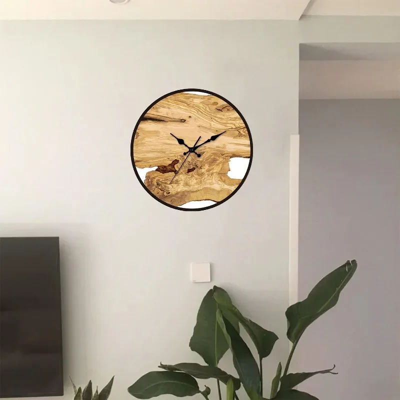 New Chinese Style Minimalist Acrylic Wall Clock with Textured Texture for Living Room Decoration and Wall Clock