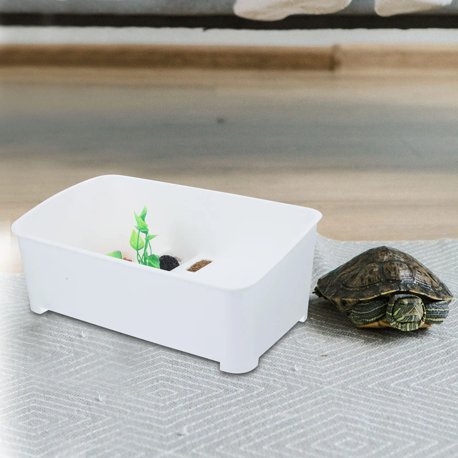 

Аквариум-террариум для черепах с платформой, многофункциональный, не деформируется, безопасный, прочный, долговечный