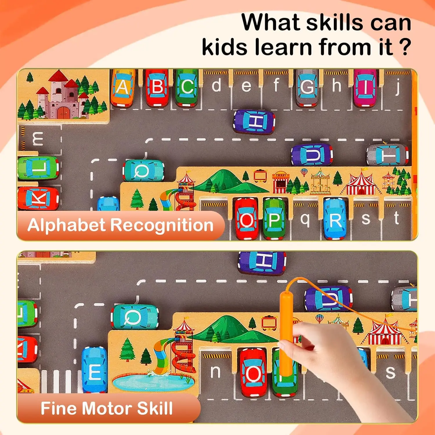 Magnetic Color& Number Maze 2 in 1 Wooden Montessori Magnetic Beads Puzzle Maze For Toddlers Fine Motor Toy  Preschool Activitie