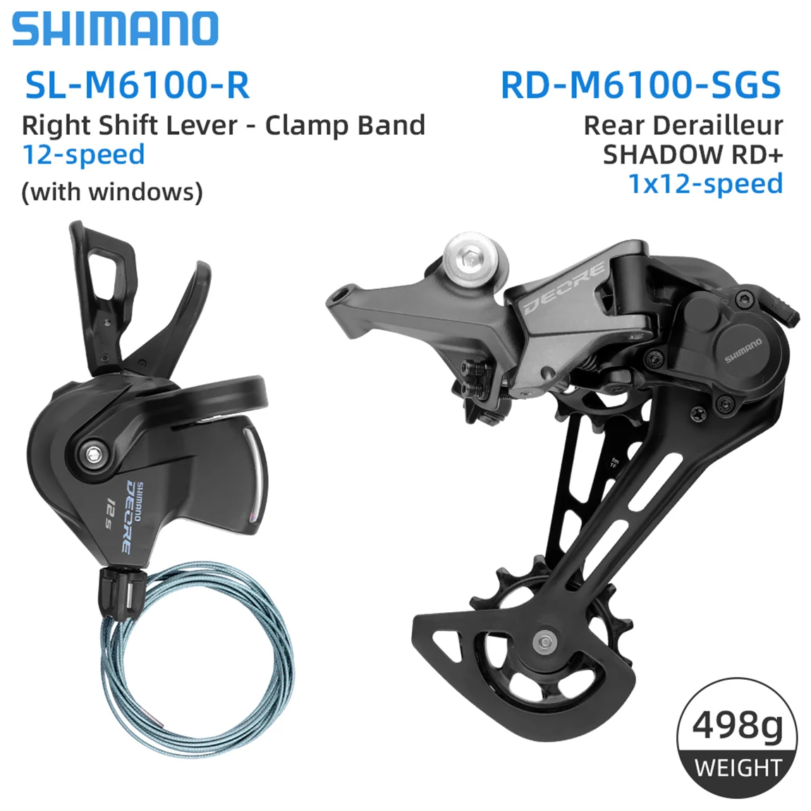 Shimano Deore M6100 12 Speed Groupset MTB 12V Gear Set 12S Derailleur Shifter M5100 Crankset Bicycle K7 MS HG Mountain Bike Part