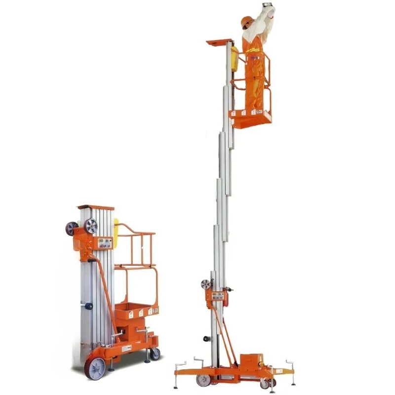 

4M-18m single mast, vertical aluminum alloy electric human lift
