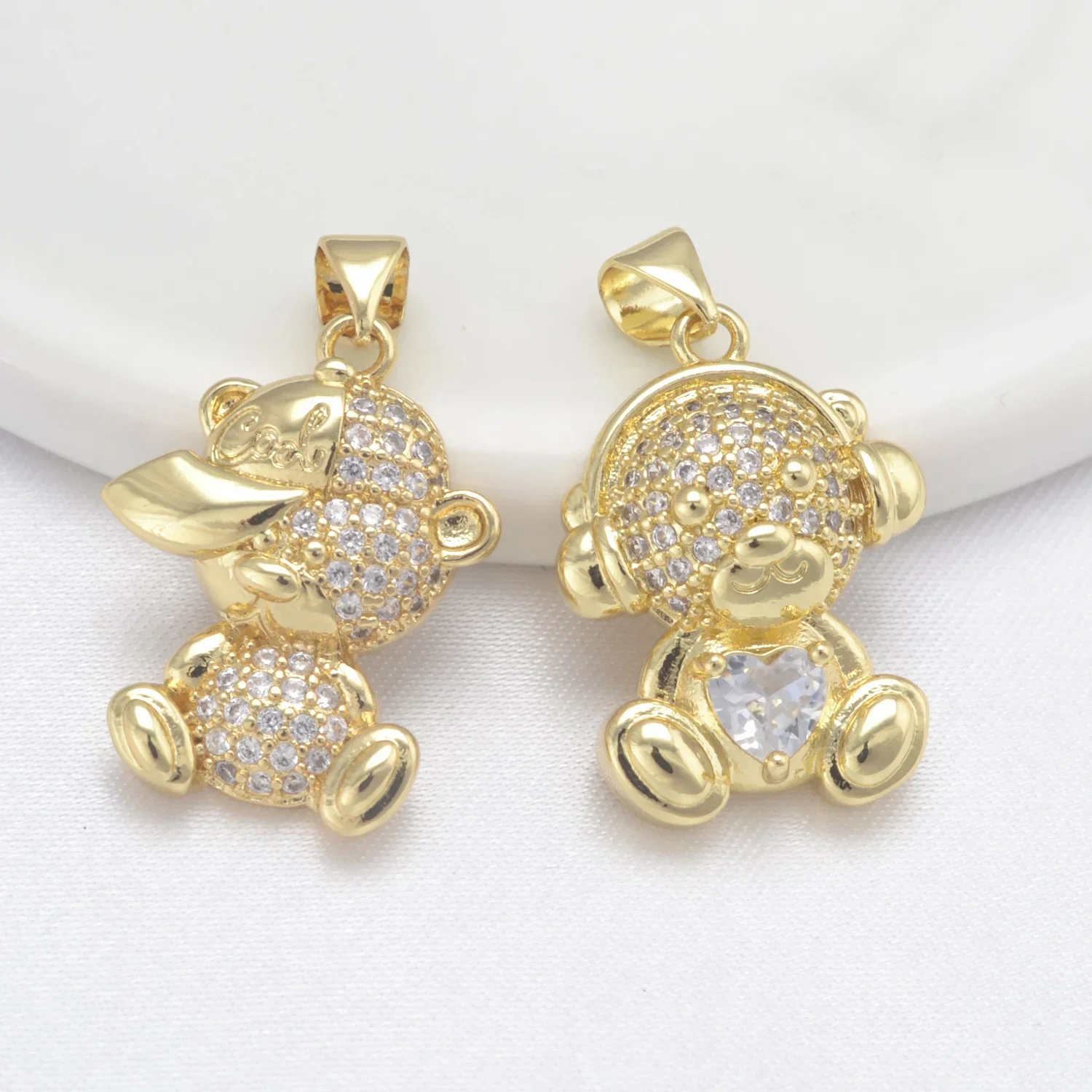 10 Pcs Pendant Jewellery Making Accessories for Woman Handmade DIY Earring Supplies Bear Charms High end Jewelry Materials