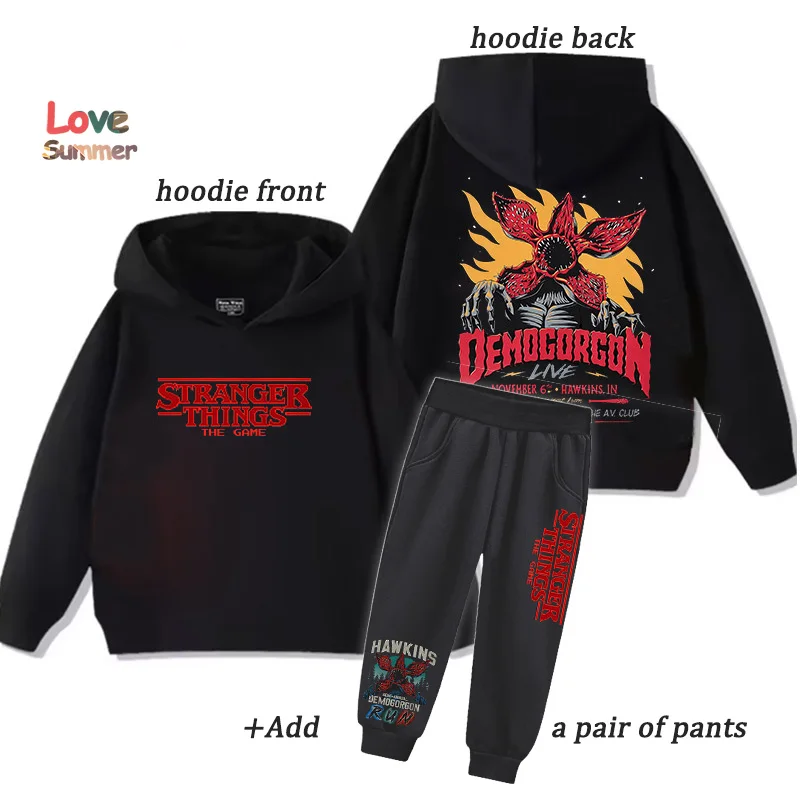 2025 Stranger Things popolari a buon mercato Nuove versioni per la ragazza del ragazzo Abbigliamento casual Grafica Tuta con cappuccio autunno inverno stile quotidiano