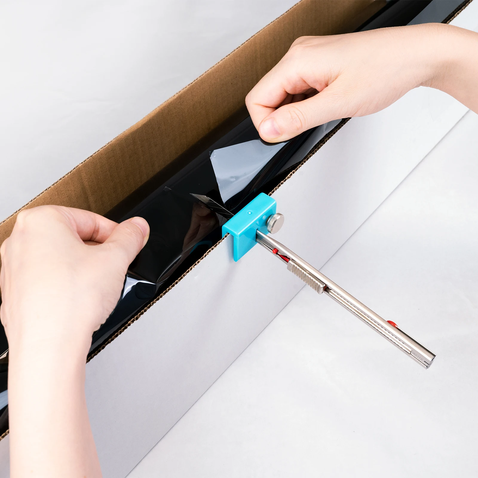FOSHIO Schiebe-Schneidehilfe für Farbwechsel-Folie, Vinylfolie, Papier, Aufkleber, Schneidwerkzeug, Kunstschneidemesser, Hilfswerkzeug für Autos – Detail 4