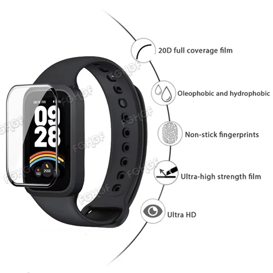 Anti-scratch Screen Protector For Xiaomi Mi Band 9 Active Full Coverage Protective Film For Redmi Band 3 Accessories Not Glass