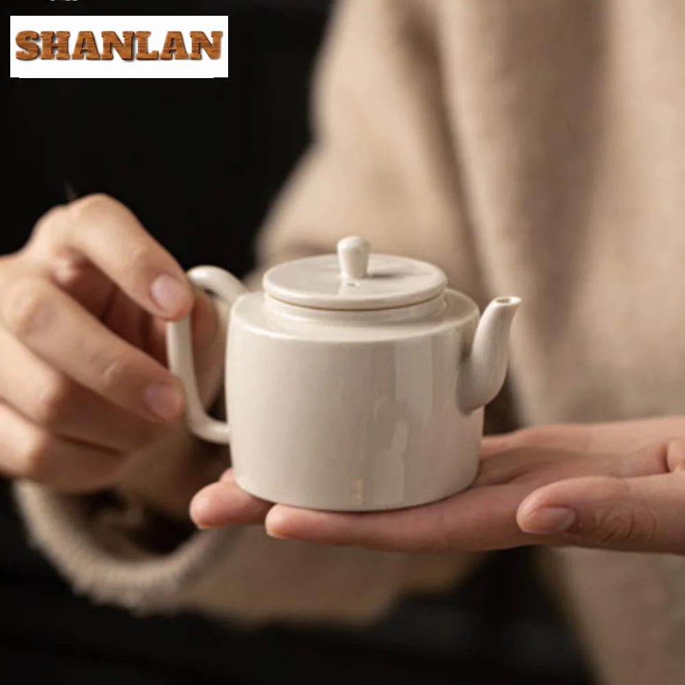 110ml Japanese Grass Wood Ash Teapot Chinese Hanwa Pot Antique Tea Soaking Kettle Kung Fu Tea Cafes Accessories Ornaments Gifts