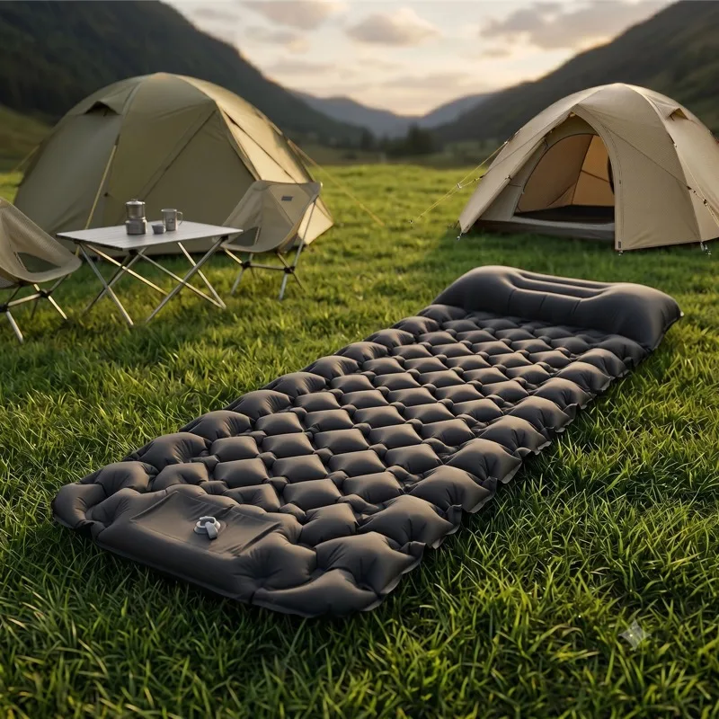 Cross-border outdoor tpu inflatable pad, individual soldier hiking equipment, camping pad, lunch break, sleeping pad, foot step